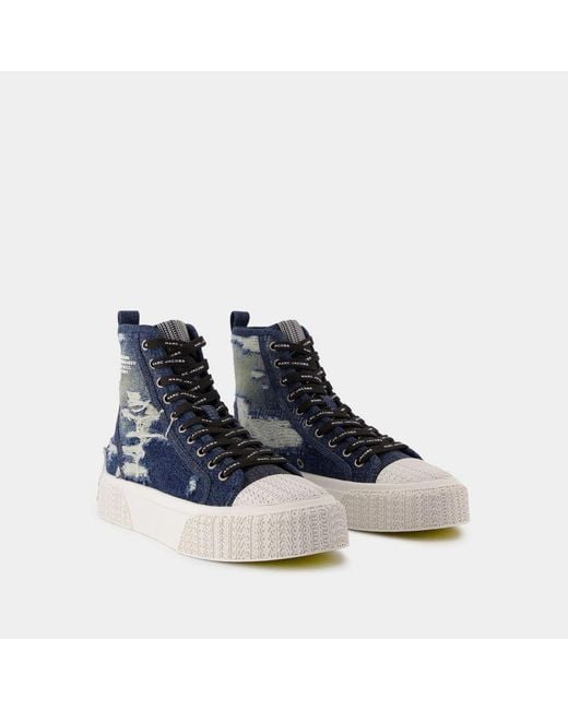 Zapatillas Altas De Algodón Azul, Mujer, Talla Marc Jacobs de color Blue