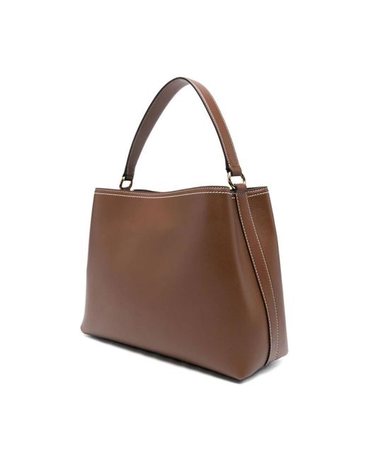 Bally Bruin Leren Top Handvat Tas in het Brown