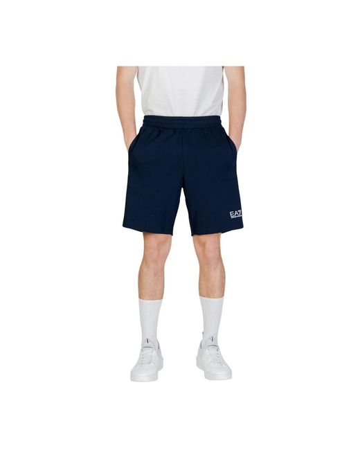 EA7 Broek Van Katoenmix Met Zakken Aan De Voorkant in het Blue voor heren
