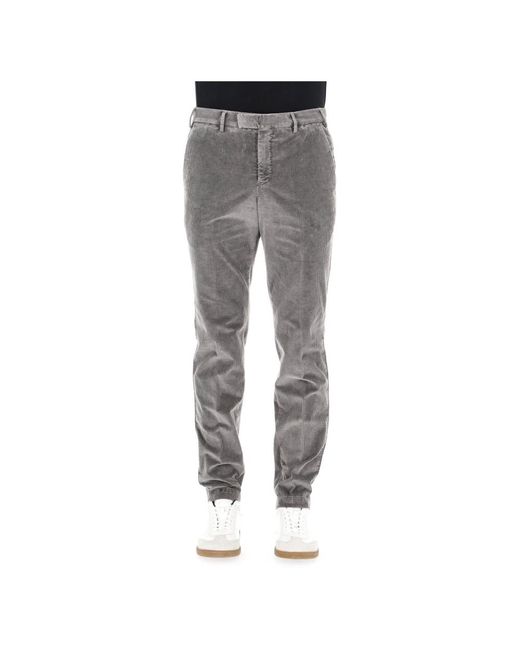 PT Torino Gray Slim-Fit Trousers for men