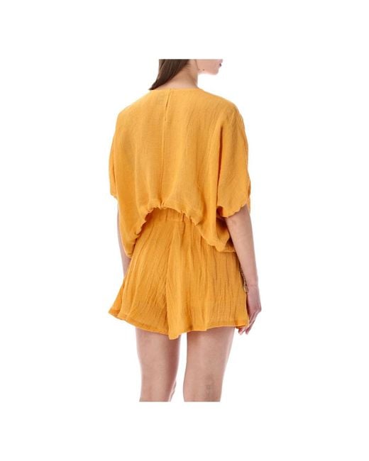120% Lino Camicia in het Orange