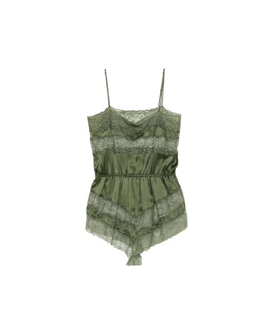 Saint Laurent Green Playsuits