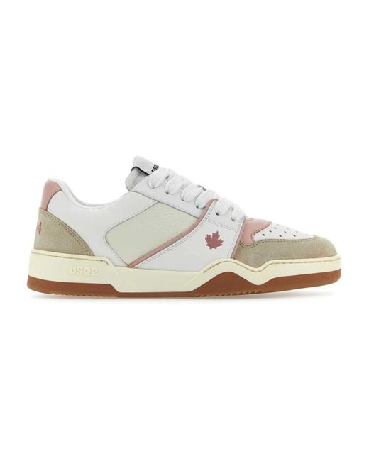 DSquared² White Multicolor Leder Spiker Sneakers