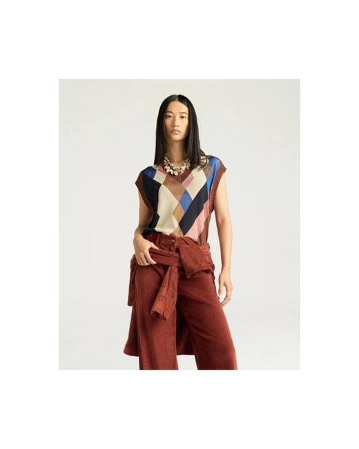 Momoní Blue V-Neck Knitwear