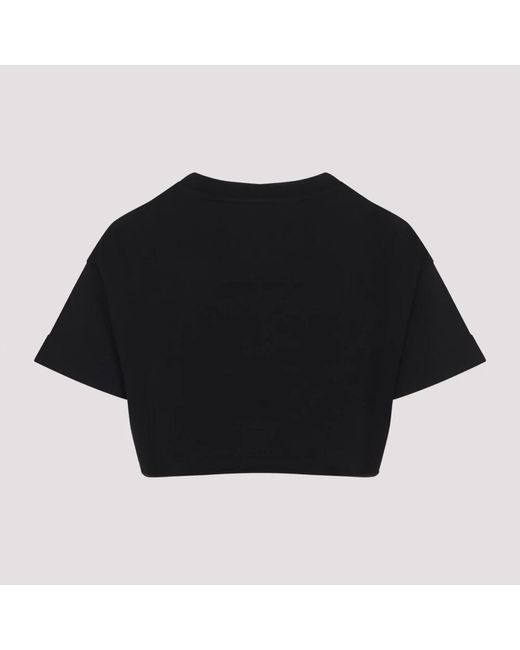 Givenchy Black Cropped T-Shirt With Reflective Logo Design