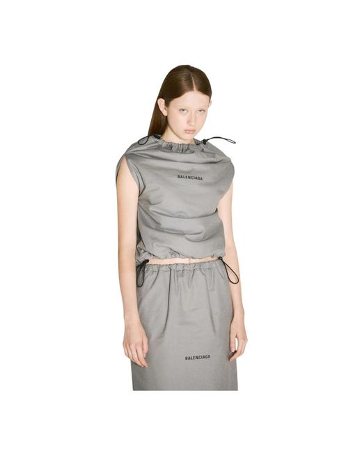 Balenciaga Gray Sleeveless Tops