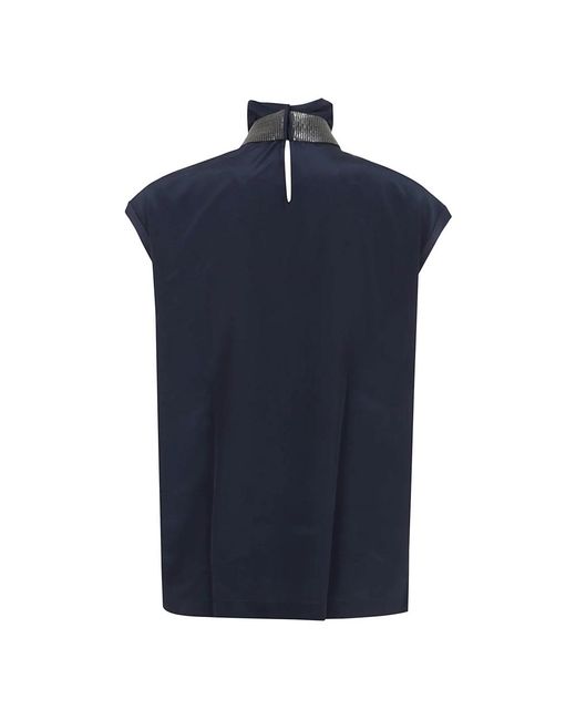Brunello Cucinelli Blue Sleeveless Tops