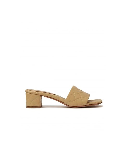Bottega Veneta Natural Heeled Mules