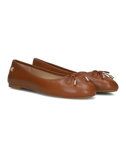 Ralph Lauren Brown Ballerina Jayna Flats Ballet