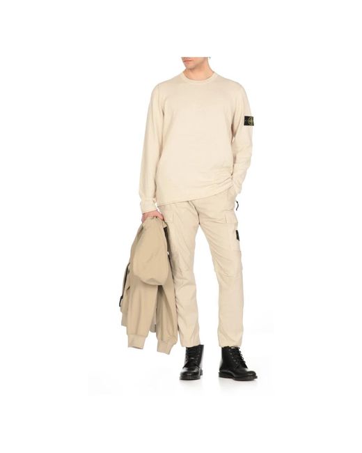 Round-Neck Knitwear Stone Island de hombre de color White