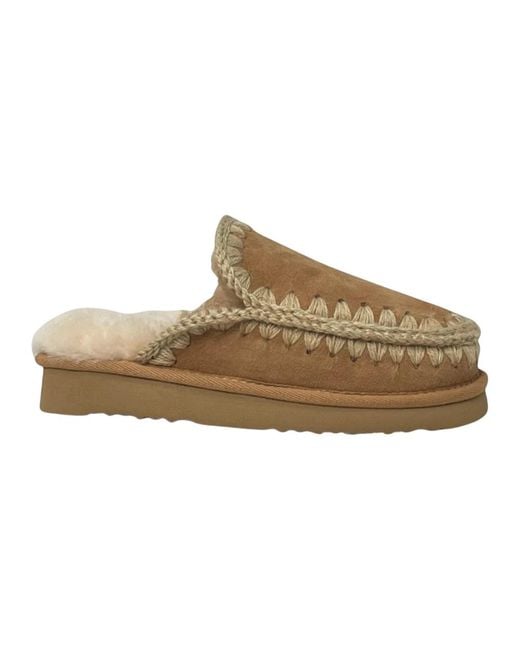 Mou Slippers in het Brown