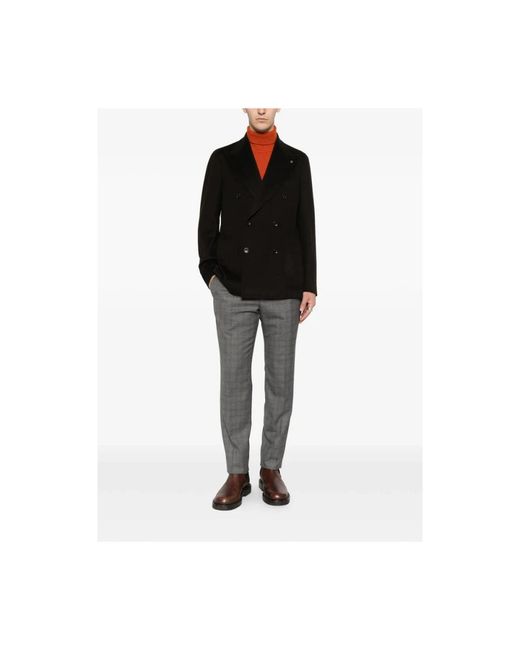 Tagliatore Jassen ,Bruin ,Pino Lerario Double-Breasted Jacket in het Black voor heren