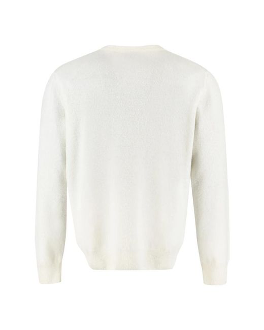 THE (Alphabet) White Round-Neck Knitwear for men