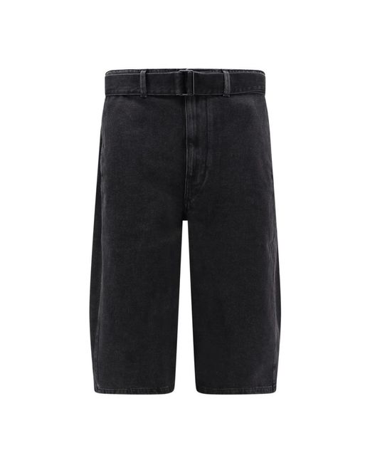 Lemaire Black Denim Shorts for men