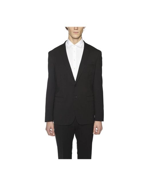 Tonello Kostuums ,Zwart ,Wol Stretch Wol Twee-Knoop Jurk in het Black voor heren