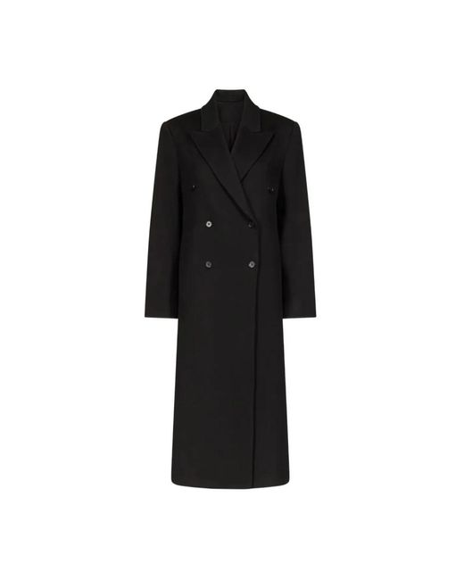 Double-Breasted Coats Loulou de Saison de color Black