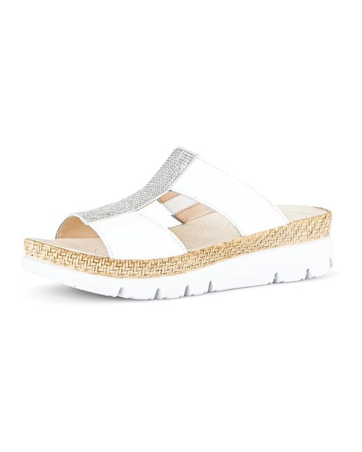 Gabor White Rote wildleder riemchensandalen