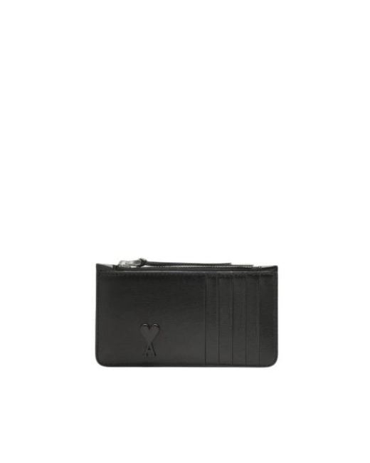 AMI Accessoires ,Zwart ,Leer Luxe Kaarthouder in het Black