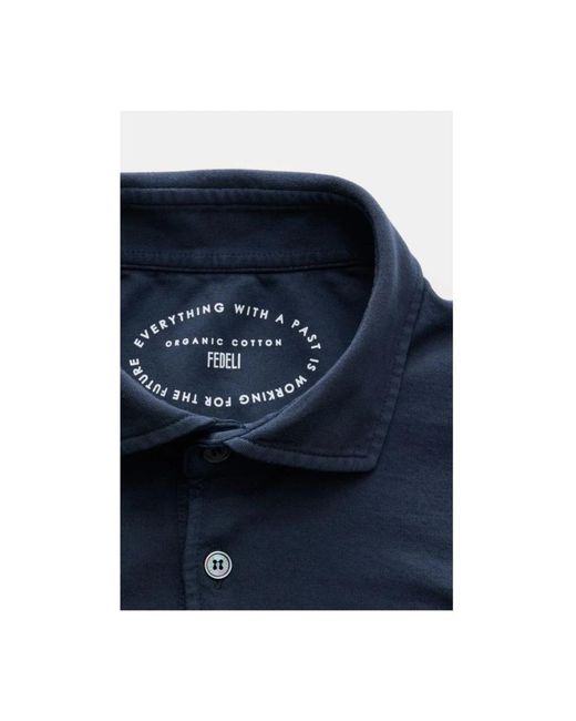 Fedeli Blue Polo Shirts for men