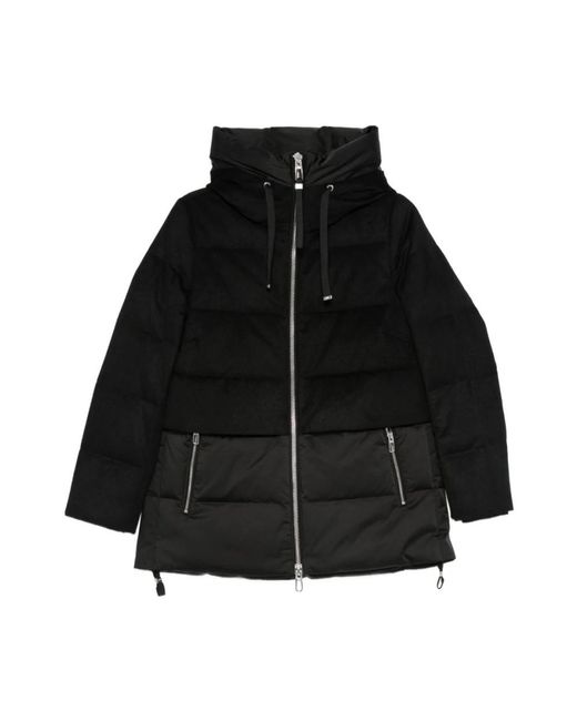 DUNO Jassen ,Zwart ,Wol Keiko Hooded Down Jacket in het Black
