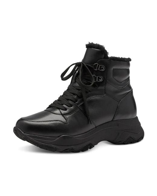 Marco Tozzi Black Lace-Up Boots