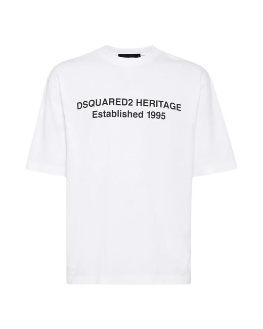 DSquared² Tops ,Wit ,Dsquared 2 T-Shirts En Polo's Wit in het White voor heren