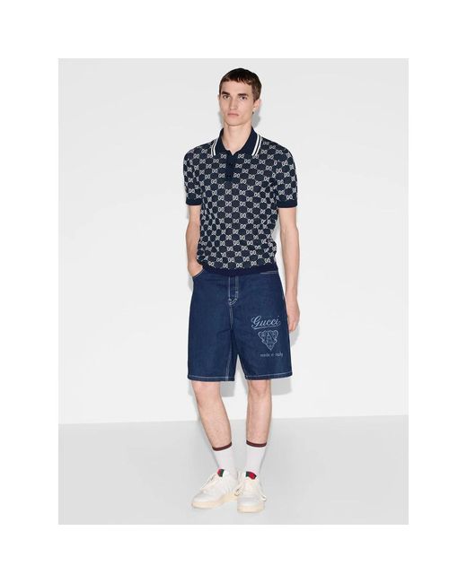 Gucci Blue Polo Shirts for men