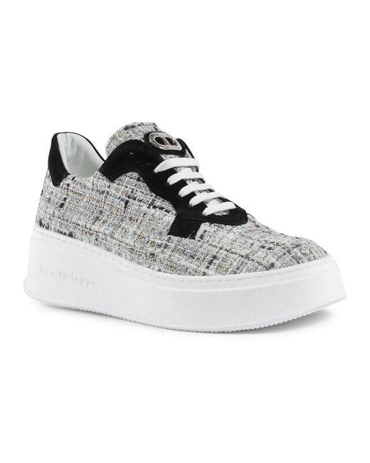 Dee Ocleppo Gray Boucle high sole sneaker