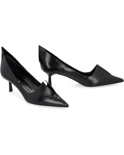 Prada Schoenen ,Zwart ,Leer Pumps Van Geborsteld Leer in het Black