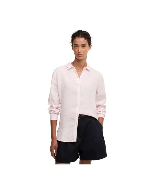 Barbour Overhemden ,Roze ,Linnen Marine Shirt in het Pink