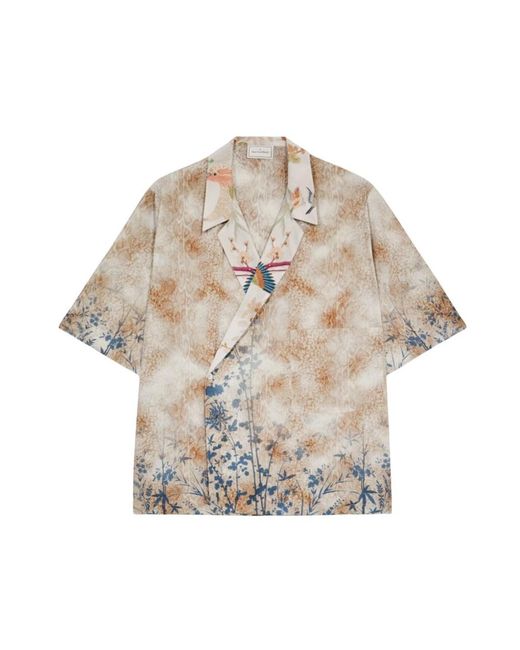 Pierre Louis Mascia Natural Short Sleeve Shirts for men