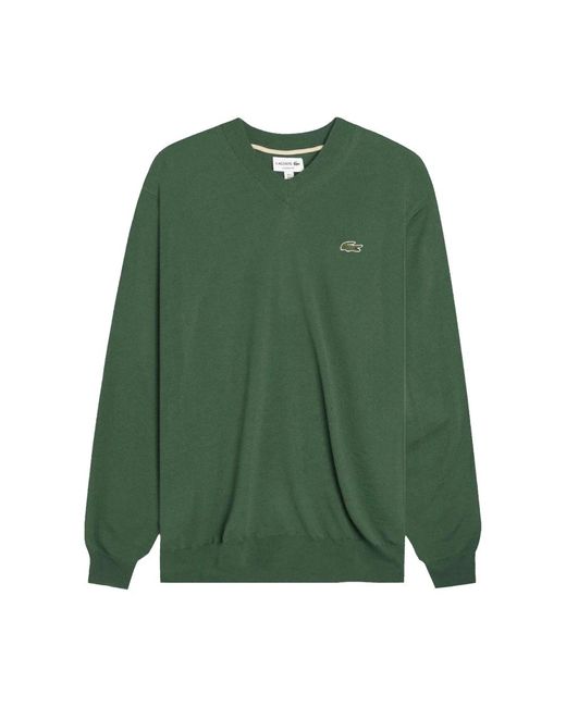 Lacoste Green V-Neck Knitwear for men