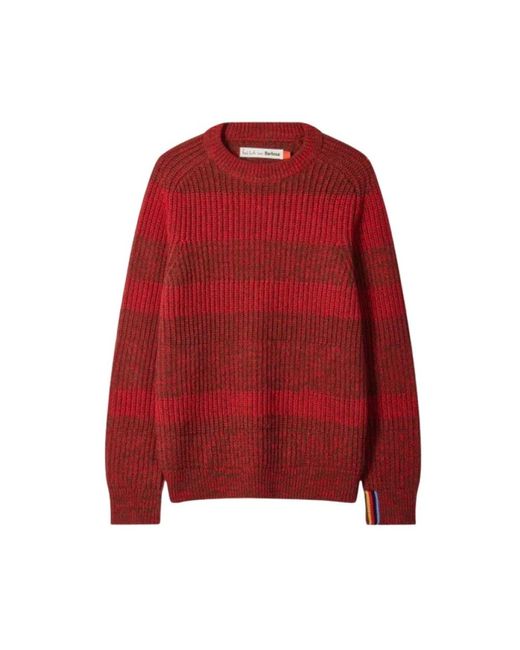 Barbour Red Round-Neck Knitwear for men