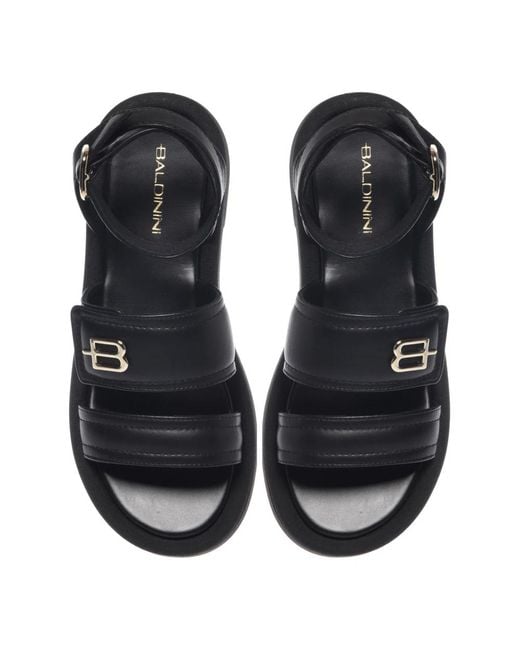 Baldinini Black Flat Sandals