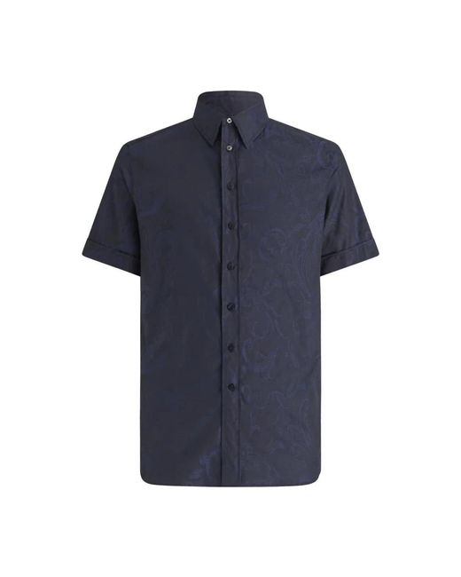 Etro Blue Short Sleeve Shirts for men