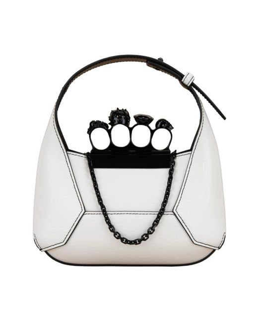 Alexander McQueen Black Schwarze leder-schädeltasche