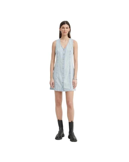 Levi's Thora Denim Mini Jurk in het Blue