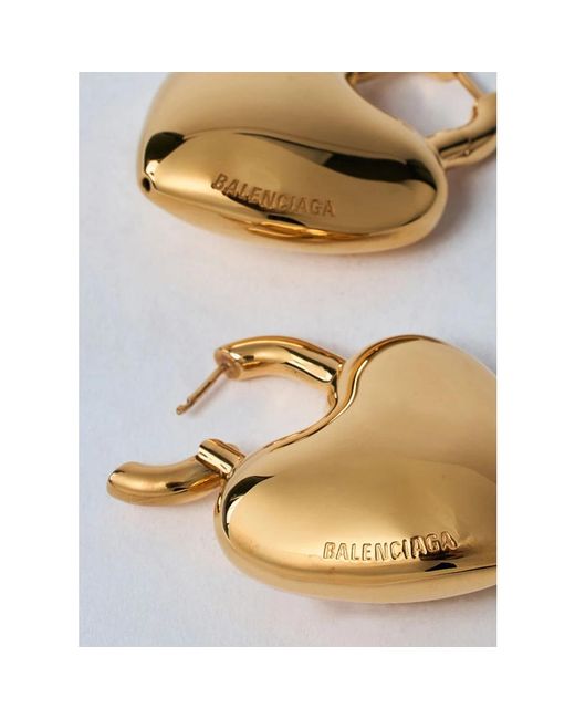 Balenciaga Brown Herz Design Goldfarbene Ohrringe Set