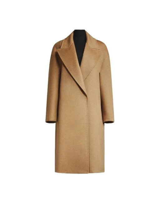 Max Mara Jassen ,Bruin ,Valle Coat in het Natural