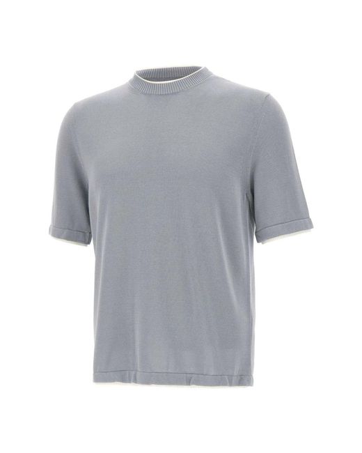 Eleventy Gray Round-Neck Knitwear for men