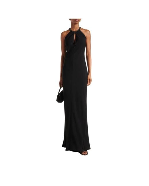 Max Mara Black Schwarzes Fernet Kleid Mit Amerikanischem Ausschnitt