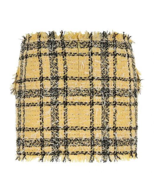 Balmain Glitter Tweed Mini Rok in het Metallic