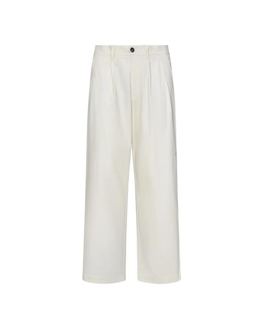 Pantaloni bianchi a gamba larga in cotone di Sease in White da Uomo