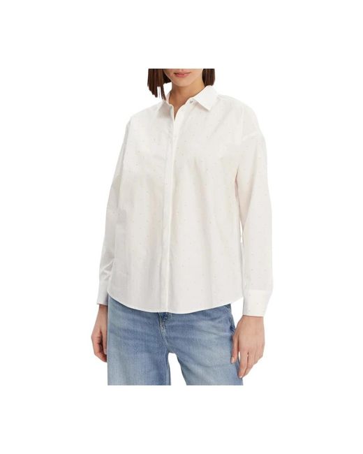 Guess Overhemden ,Wit ,Long Sleeve Shirt Silvia in het White