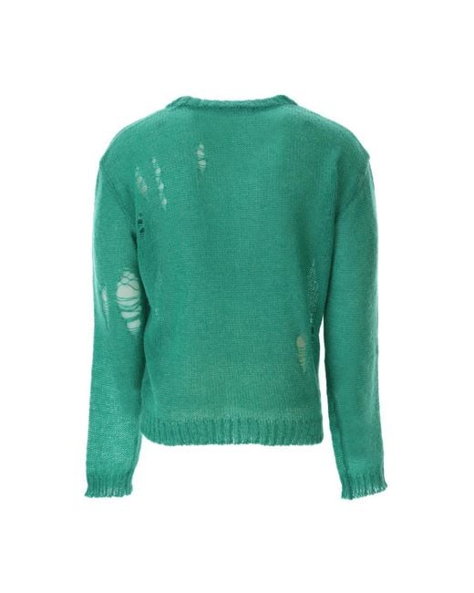 ANDERSSON BELL Green Round-Neck Knitwear for men