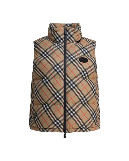 Vests di Burberry in Brown