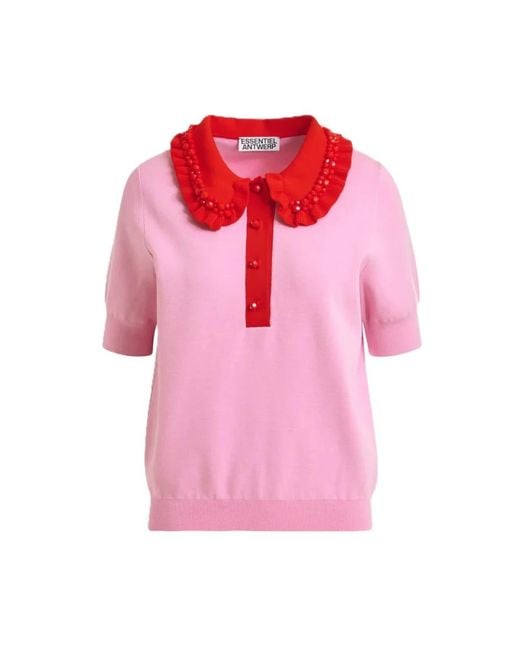 Essentiel Antwerp Pink Round-Neck Knitwear