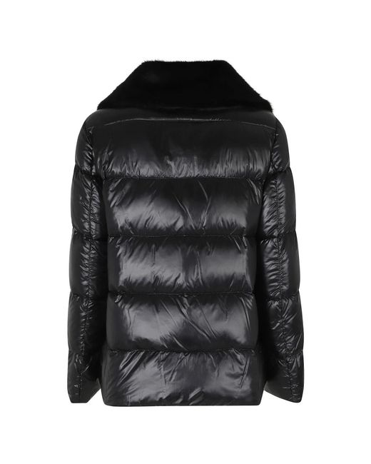 Herno Jassen ,Zwart ,Polyester Chantilly Down Jacket in het Black