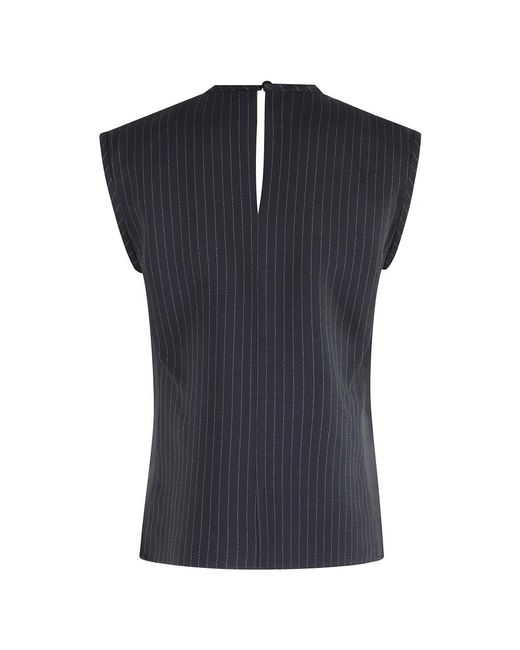 Tela Overhemden ,Blauw Canvas Top Met Mouwen in het Black