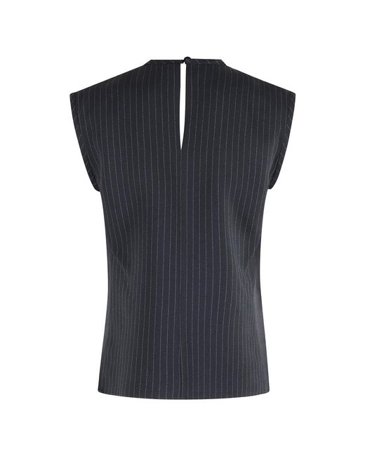 Tela Overhemden ,Blauw Canvas Top Met Mouwen in het Black